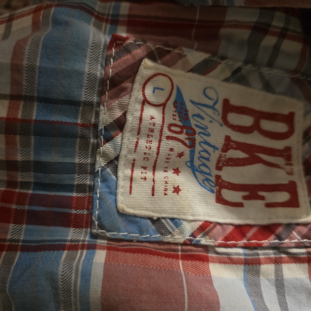 BKE Vintage Multicolor Plaid Size Large Button Down